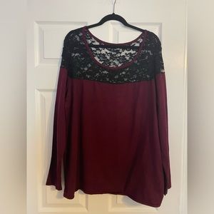 Red black laced shirt